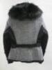 Moncler Grenoble Goose Down Jacket in Black & White with Detachable Silver Fox Fur Trimmed Collar, Size 4. Comes with Original Box & Appears Unused. - 2