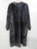 Emporio Armani Shearling Di Montone Full Length Grey Coat, Size 42.