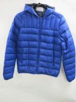 Hugo Boss Hooded Puffer Jacket in Blue, Size 12 XS.