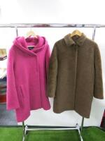 2 x Maison Lener Ladies Coats to Include: 1 x Hooded Wool Coat, Size 44 & 1 x Brown Alpaca/Wool Coat, Size 40.