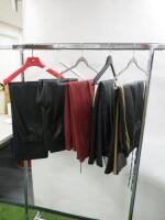 Box Containing 5 x Assorted Pairs of Faux Leather Trousers in Assorted Sizes, Colours & Brands (As Viewed/Pictured).