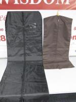 2 x Carrier Protection Bags to Include: 1 x Louis Vuitton Brown Dress Bag & 1 x Harvey Nichols Black Suit Bag.