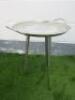 Silver Coloured Hammered Tripod Tray Table, Size H51cm.