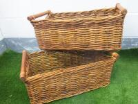 Pair of Wicker Baskets with Handles, Size H25 x W65 x D35cm.