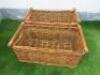 Pair of Wicker Baskets with Handles, Size H25 x W65 x D35cm. - 2