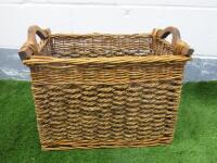 Wicker Basket with Handles, Size H40 x W50 x D35cm.