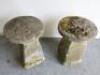 Pair of Aged Stone Base & Concrete Top Garden Mushroom Shape Ornaments. Approx. H70cm. - 4