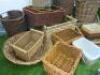 16 x Assorted Sized Wicker Baskets & Trays. - 3