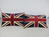 Pair of Union Jack Cushions, Size 50 x 30cm.