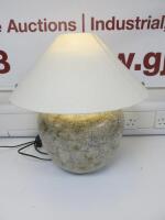 Round Plastic Table Light with Cream Lamp Shade, Size H50cm.