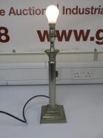 Chester Square Base Metal Column Table Lamp, Size H40cm. NOTE: requires lampshade & bulb.