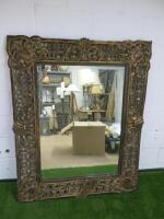 Large Carved Wooden Decorative Mirror, Size H150 x W123cm.