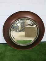 Pan Home Furnishings Round Mirror in Gold, Size Dia 92cm.