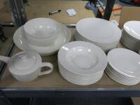 New/Unused 75 Piece Villeroy & Boch New Wave Dinner Set to Include: 10 x 32cm Dinner Plates, 10 x 27cm Dinner Plates, 10 x 22cm Side Plates, 10 x 25cm Bowls, 9 x 15cm Bowls, 10 x Coffee/Tea Cups, 1 x Tea Pot, 1 x 38cm Serving Bowl, 2 x 23cm Serving Bowls,