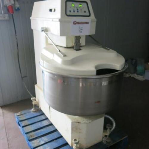 Bakery Equipment Services, Fixed Bowl Planetary Spiral Dough Mixer with Touch Digital Panel, Model SM160D. Broken Spiral, 3 Phase. Comes with User Manual.