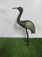 Wood Carved Egret on Stand, Size H38cm.