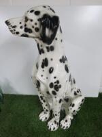 Boxer Passano, Made in Italy China Dalmatian Dog, 80cm Tall in a Sitting Pose.