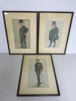 3 x Framed, Glazed & Mounted Caricature Prints by Sir Leslie Matthew Ward (Spy), Size 48 x 34cm.