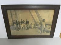 Framed & Glazed Print of Napoleon on Board The Bellerophone, Size 52 x 73cm.