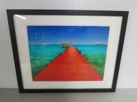 Framed & Glazed Photograph by Amanda Baker "Red Dock Necker Island" Signed - 54 x 44cm.