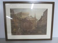 Framed, Glazed & Mounted Street Scene Print, Size 43 x 53cm.