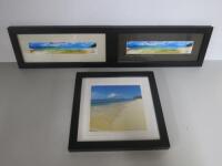 3 x Framed & Glazed Photos of Views of Necker Island, Signed by the Artist. 36 x 16cm & 28.5 x 28.5cm.