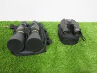 Traveller 10x30x60 Zoom Binoculars in Carry Case and a Pair of Steiner Safari Pro 10 x 26 Binoculars.