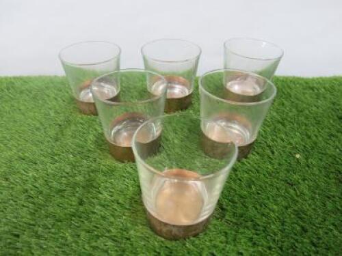 6 x Ketel One Vodka Glasses with Heavy Copper Bases.