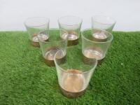 6 x Ketel One Vodka Glasses with Heavy Copper Bases.
