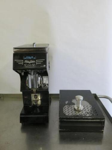 Victoria Arduino Coffee Grinder, Model Mythos 1, S/N RCOO11916044315, DOM 04/2109. Comes with Knock Out Box.