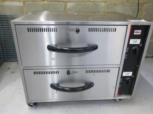 Rotoquip Model RWL-02 Stainless Steel Twin Drawer Warming Cabinet, S/N 200862220, Single Phase, Year 11/2020.