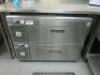 Adande 2 Drawer Stainless Steel Under Counter Fridge Freezer Refrigerated Cabinet, Model VCS R2. Size H86 x W110 x D70cm.