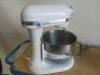 KitchenAid Heavy Duty Mixer in White, Model 5KSM7591, S/N WB4907454. Comes with 5 & 7qt Bowls, 2 x Balloon Whisks & 2 x Beaters. - 10