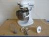 KitchenAid Heavy Duty Mixer in White, Model 5KPM5, S/N W61793002. Comes with 1 x 5 QT Bowl, 1 x Balloon Whisk & 1 x Beater.