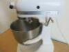 KitchenAid Heavy Duty Mixer in White, Model 5KPM5, S/N W61793002. Comes with 1 x 5 QT Bowl, 1 x Balloon Whisk & 1 x Beater. - 2