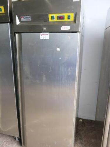 Caravell Friulinox Stainless Steel Upright Refrigerator, Model AR-EN2/-3, Racked for Bakery Racks