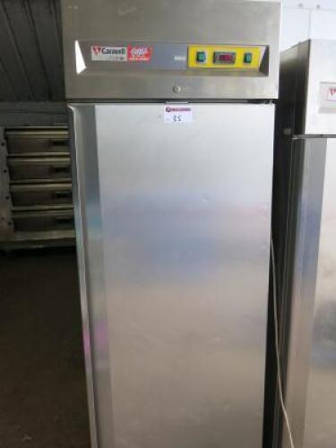 Caravell Friulinox Stainless Steel Upright Refrigerator, Model AR-EN2/-3, Racked for Bakery Racks