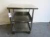 Stainless Steel Mobile Prep Table with 2 Shelves Under, Size H96 x W77 x D74cm.