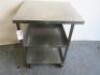 Stainless Steel Mobile Prep Table with 2 Shelves Under, Size H96 x W77 x D74cm. - 2