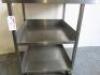 Stainless Steel Mobile Prep Table with 2 Shelves Under, Size H96 x W77 x D74cm. - 3