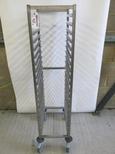 Stainless Steel 20 Rack Trolley, Size H165 x W39 x D59.