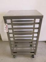 Stainless Steel 9 Rack Trolley, Size H95 x W40 x D54cm.