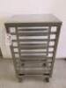 Stainless Steel 9 Rack Trolley, Size H95 x W40 x D54cm.