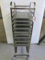 Adexa 17 Shelf Stainless Steel Mobile Trolley with 12 Aluminium Shelves.