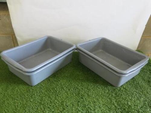 4 x Plastic Storage Trays, Size H14 x W53 x D38cm.