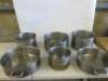 6 x Assorted Sized Stainless Steel Stew Pan/Stock Pot. - 8