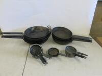 23 x Assorted Sized heavy Duty frying Pans to Include: 6 x Large, 5 x medium & 12 x Small.