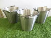 6 x Stainless Steel Buckets.