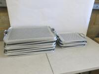 14 x Assorted Sized Kaymat Silver & Rubber Trays to Include: 9 x Large & 5 x Small.