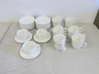 40 x Pieces of Elia Orientix Bone China Tea Cups & Saucers to Include: 25 x Saucers & 15 x Cups.